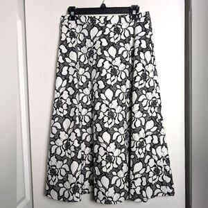 J.peterman lattice midi skirt sz 10 floral church office preppy wedding